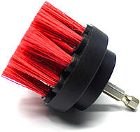 MaxShine M8 Drill Carpet Detailing Brush - Щетка-насадка на дрель для чистки текстиля, красная 50 мм