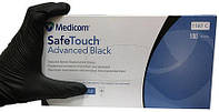 Перчатки нитриловые MEDICOM SafeTouch® Advanced Черные (100шт/уп) размер S