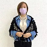 Шаль із норки, норкова накидка, норкова хустка з попелястий норки, фото 3