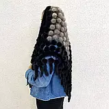 Шаль із норки, норкова накидка, норкова хустка з попелястий норки, фото 2