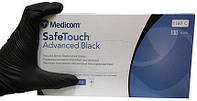 Перчатки нитриловые MEDICOM SafeTouch® Advanced Черные (100шт/уп) размер М