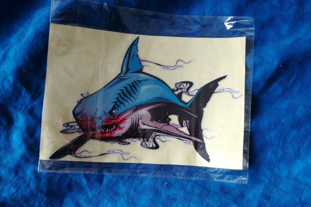 Світловідбивна наклейка для автомобіля акула, фото 1