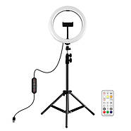26 см Кільцеве світло (20 W) Puluz RGBWW Ring Light + стійка, 3200 — 6500 К, фото 6