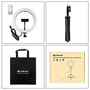 26 см Кільцеве світло (20 W) Puluz RGBWW Ring Light + стійка, 3200 — 6500 К, фото 7