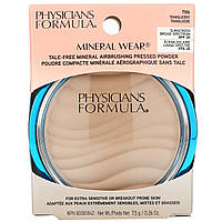 Physicians Formula, Mineral Wear, прессованная пудра с эффектом ретуши, SPF 30, полупрозрачная, 7,5 г