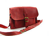 Стильна жіноча шкіряна сумка через плече червона 17х25х6 см, фото 2