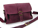 Модна жіноча шкіряна сумка через плече бордова 17х25х6 см, фото 3