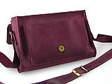 Модна жіноча шкіряна сумка через плече бордова 17х25х6 см, фото 4