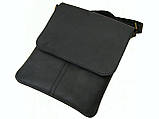 Чоловіча сумка-планшет GS шкіряна 27*23*3 см чорна, фото 4
