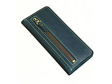 Жіночий шкіряний гаманець купюрник GS зелений