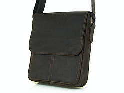 Чоловіча повсякденна сумка GS шкіряна 23*20*5 см коричнева
