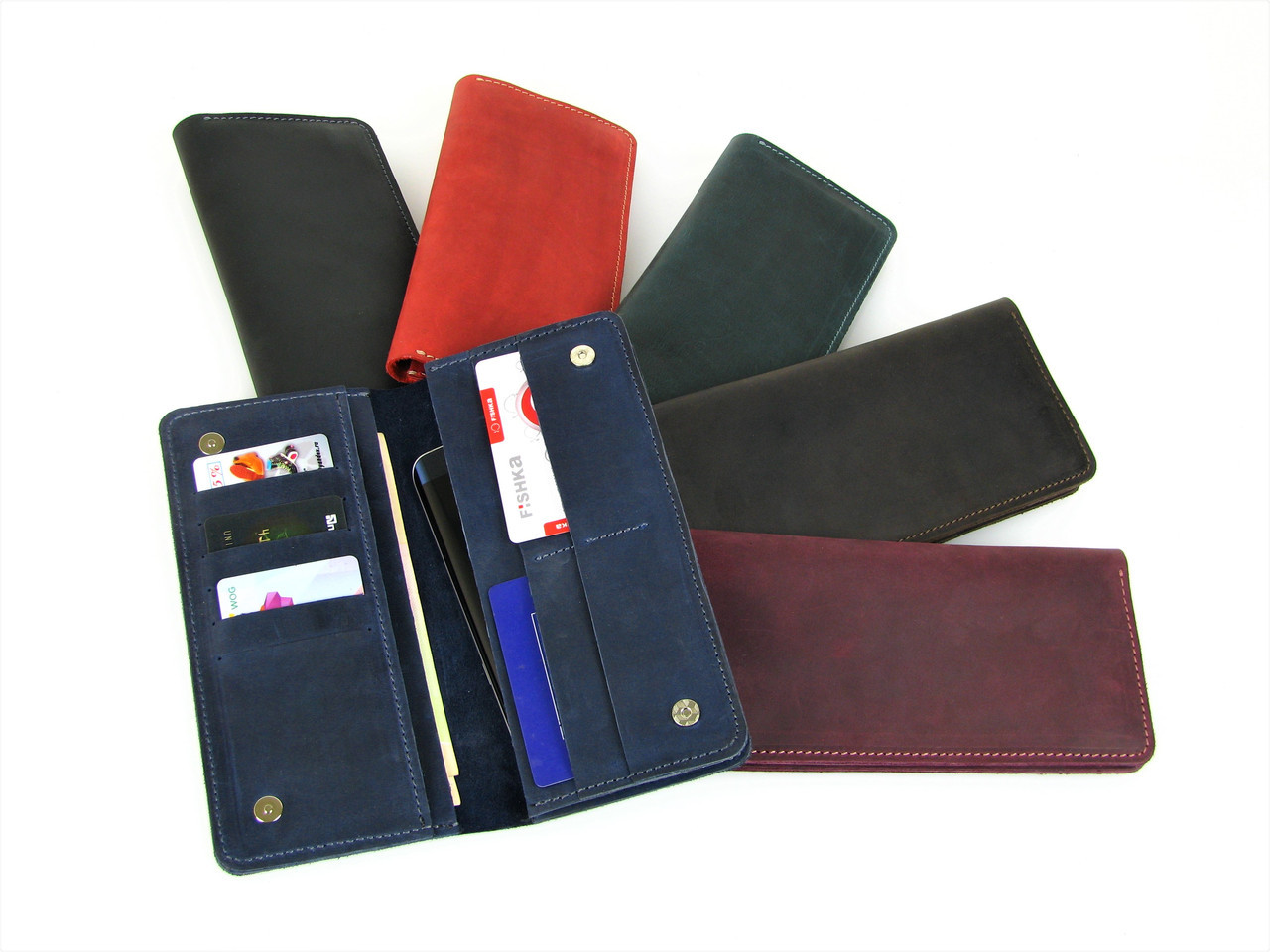Мужской кошелек клатч GS кожаный синий - фото 5 - id-p1525035580