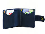 Чоловічий шкіряний гаманець GS синій, фото 3