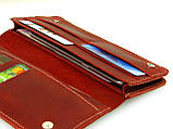 Жіночий шкіряний гаманець клатч GS червоний, фото 2
