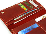 Жіночий шкіряний гаманець клатч GS червоний, фото 3