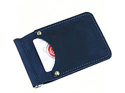 Чоловічий гаманець з затиском для грошей GS синій