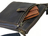 Чоловіча сумка-планшетка GS шкіряна 22*20*3 см коричнева, фото 4