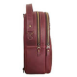 Жіночий шкіряний рюкзак GS бордовий, фото 2