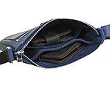 Чоловіча сумка-планшетка GS шкіряна 22*20*3 см синя, фото 3