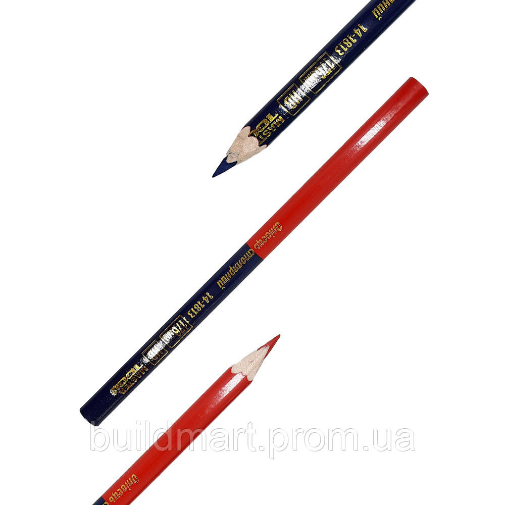 Графитовый, двухцветный, строительный карандаш для разметки MasterTool HB (12шт.) - фото 2 - id-p1525048573