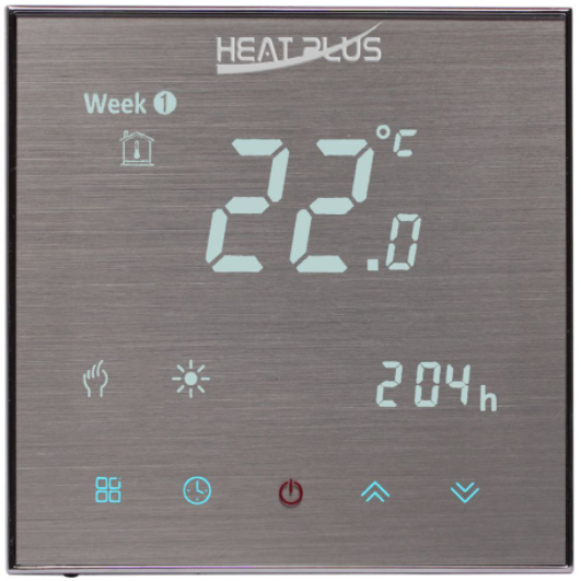 Терморегулятор Heat Plus iTeo4 WI-FI сенсорний 16А (STEEL)