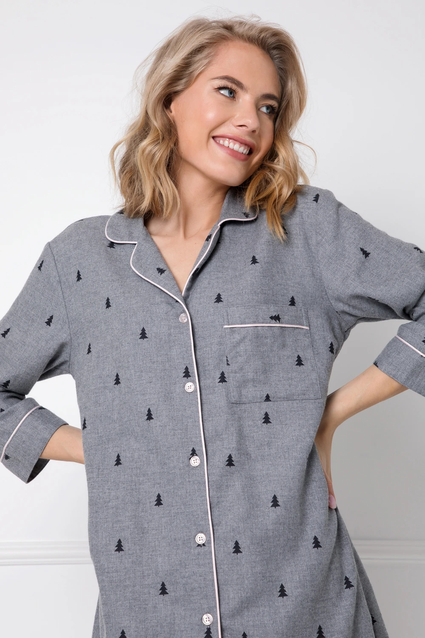 Стильна жіноча нічна сорочка Aruelle Elaine Nightdress з ялинками, комфортна нічна сорочка для жінок