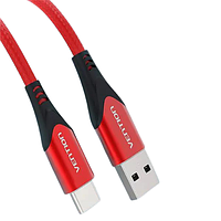 Кабель зарядный Vention USB C Cable 3A Fast Charging 5FT Premium Nylon Braided 1 м Red (CODRF)