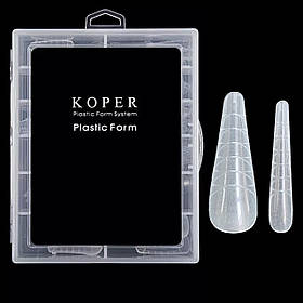 Верхні форми для нарощування нігтів KOPER в контейнері, 120 шт./уп. Стилет №90