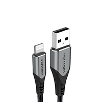 Кабель зарядний Vention MFI USB to Lightning для iPhone iPad Braided 0.5 м Black (LABHD)