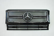 Решітка радіатора на Mercedes G-Class W463 1990-2018 рік AMG стиль ( Чорна з хром вставками )