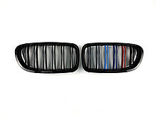 Ніздрі решітки на BMW 5-Series F10 2010-2017 рік M-color ( Подвійні M-Look )