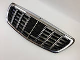 Решітка радіатора на Mercedes S-Class W222 2013-2020 рік GT Panamericana ( Чорна з хромом ), фото 4