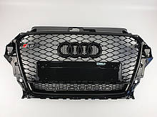 Решітка радіатора Audi A3 2013-2016год Чорна (QUATTRO в стилі RS)