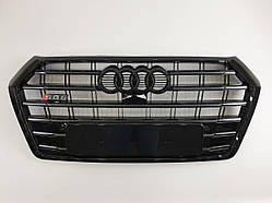 Решітка радіатора Audi Q5 2016-2020год Чорна (в стилі S-Line)