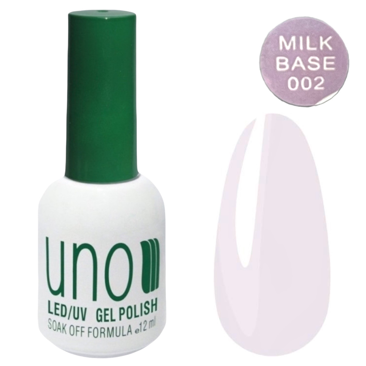 Молочне базове покриття UNO Milk Base 002 для нігтів 12 мл.