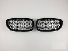 Ніздрі на BMW 5-Series F10 2010-2017 рік Diamond ( Чорні з сірим )