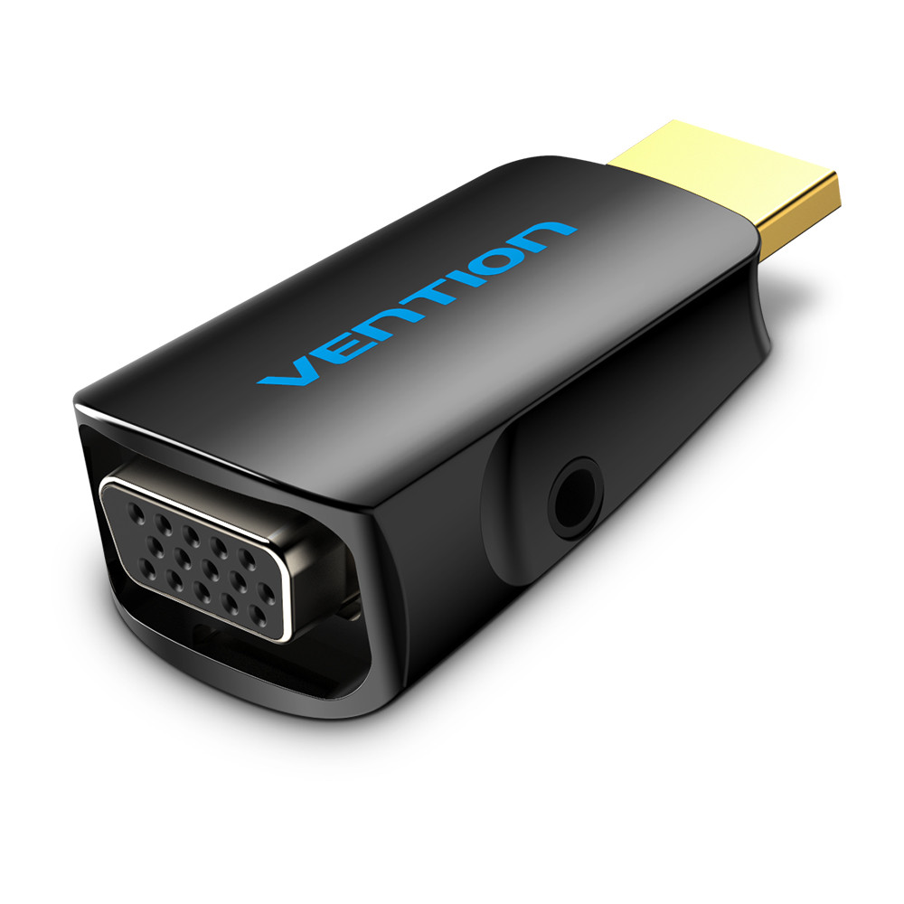Конвертер перехідник Vention HDMI - VGA Конвертор з 3.5 mm Audio роз'ємом aux Black (AIDBO)