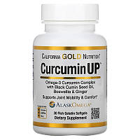 Комплекс с куркумином и Омега-3 California Gold Nutrition CurcuminUP Omega-3 30 капсул из рыбьего желатина