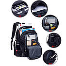 Рюкзак для ноутбука з USB AUX чорний з червоним 557016R, фото 4