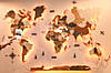 Деревянная карта мира на стену с подсветкой, фото 9