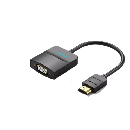 Конвертер перехідник Vention New HDMI - VGA з aux кабелем Black (42444)