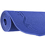 Килимок (мат) для йоги та фітнесу SportVida PVC 6 мм SV-HK0053 Blue, фото 6