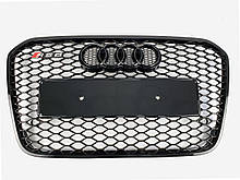 Решітка радіатора Audi A6 2011-2014год Чорна (в стилі RS)