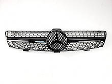Решітка радіатора на Mercedes CLS-Class C219 2004-2008 рік Diamond ( Чорна глянсова )