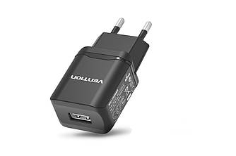 Мережевий зарядний пристрій USB 5V 2.1 A 10.5 W Vention Black (DC5203-B)