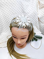 Обруч для костюма сніжинка. Сніжинка на обідку. Обідок сніжинка