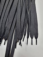 Шнурки плоский чехол поліестер 10мм чорний 1,25м