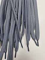 Шнурки плоский чехол поліестер 10мм сірий 1,25м