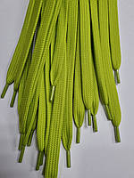 Шнурки плоский чехол поліестер 10мм салатовий 1,25м