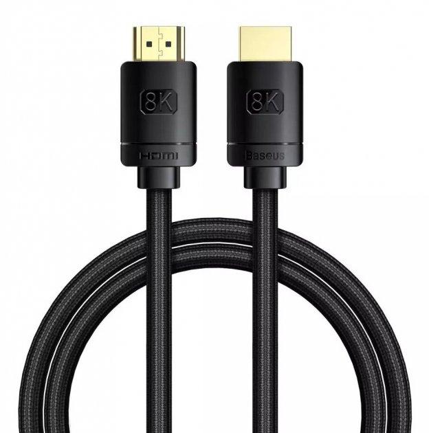 Кабель перехідник Baseus High Definition Series HDMI - HDMI 8K чорний в обплетенні 3 м (CAKGQ-L01)